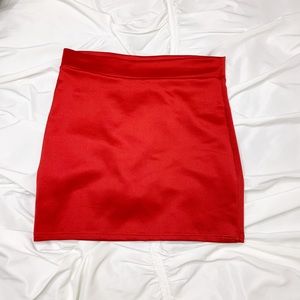 Red mini skirt